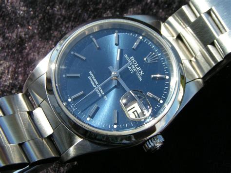 Rolex Date 15200 from 2003 Steel 34mm blaues Zifferblatt blue.